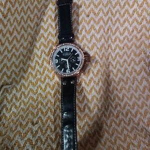 Element Black Dial Watch with Rose Gold Bezel